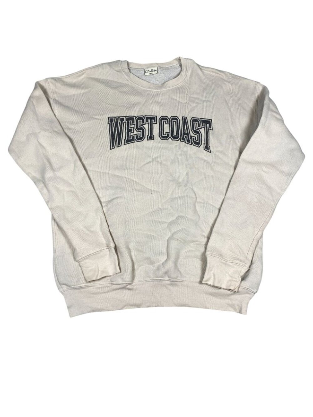 Oat Collective West Coast Beige Crewneck Sweatshirt Small Cotton Blend